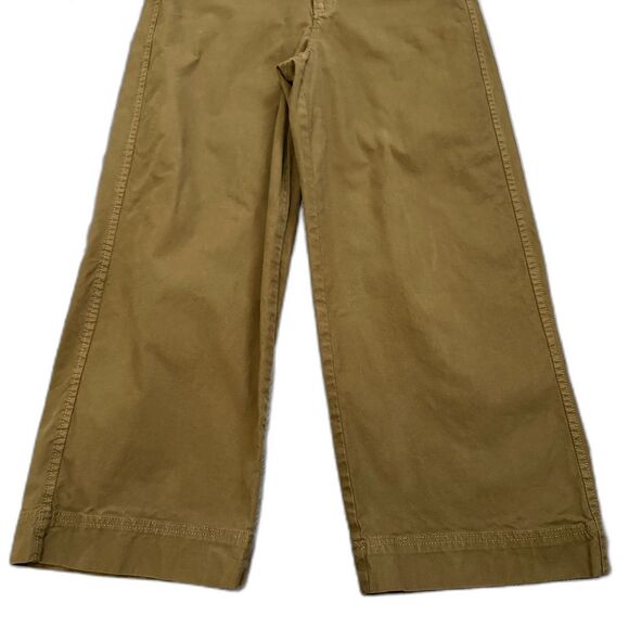 Banana Republic High Rise‎ Wide Leg Capris Olive Green Chino Pants Earthy Size 6 - Picture 3 of 6